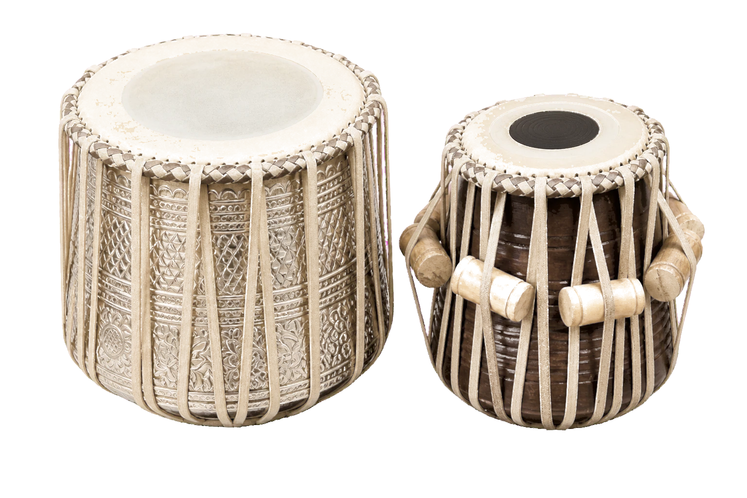 Original three-dimensional illustration of a traditional Jori drum pair