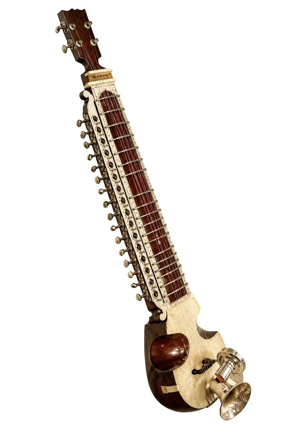 Original three-dimensional illustration of a Tar Shehnai with metal horn